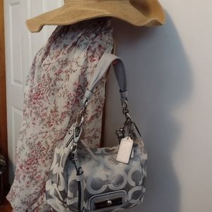Silver & Gray Coach Handbag
